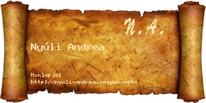 Nyúli Andrea névjegykártya